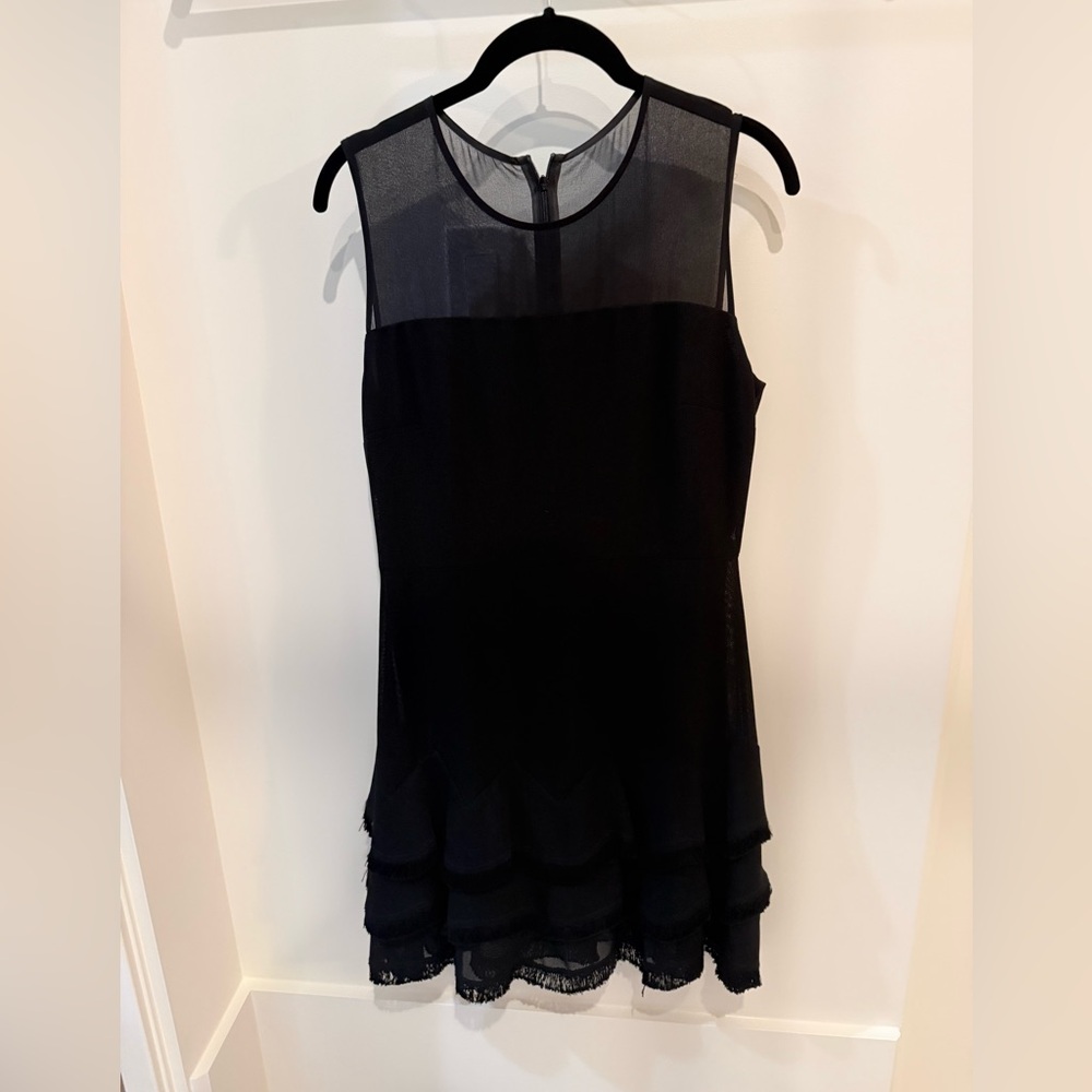 Sandro Black Sheer Detail Dress